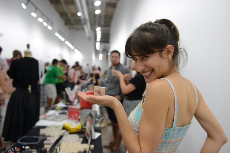 Maria Martinez with her natural makeup X. Compound | Natural Cosmetics from Texas at Pop Shop Houston Festival