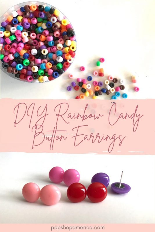 Make these Rainbow Candy Button Earrings