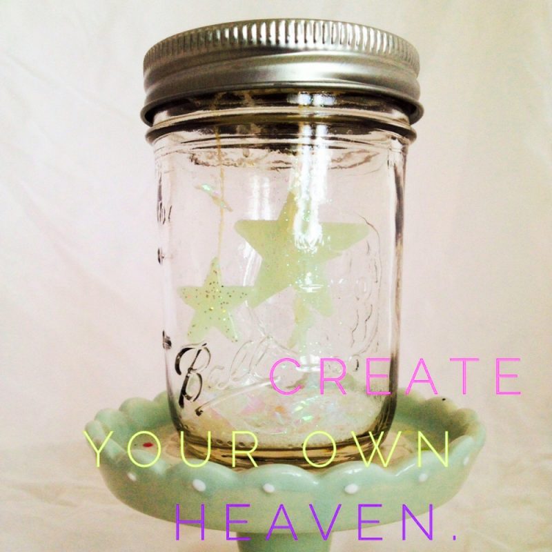 starry night mason jar glow in the dark snow globe