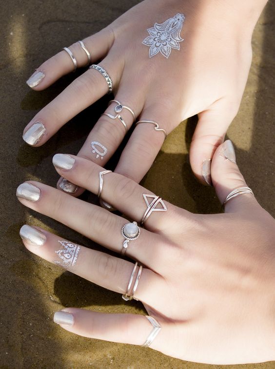 boho lake jewelry shop layered ring inspiration