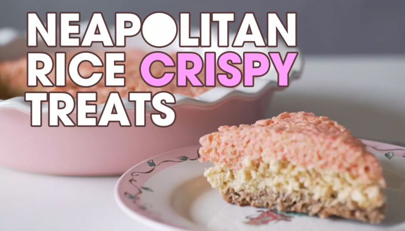 neapolitan rice crispy treats recipe title screen