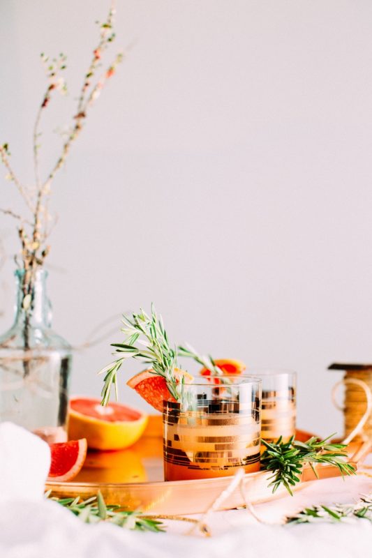 pink garden cocktail - rosemary and grapefruit cocktail recipe pop shop america