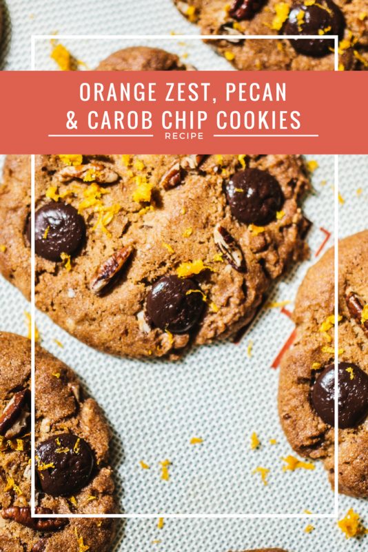 orange zest, pecan & carob chip cookies