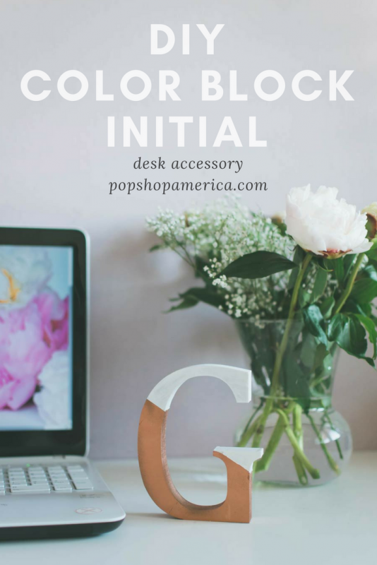 Color Blocked Initial Desk Accessory DIY Pop Shop America