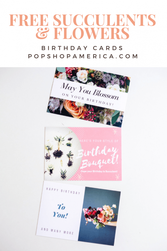 free birthday cards with succulents and flowers pop shop america
