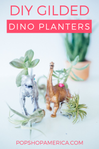 diy gilded dinosaur planters pop shop america