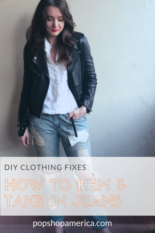 diy clothing fixes hem and take in jeans