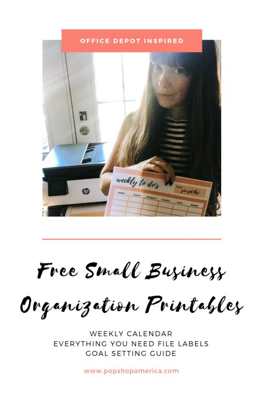 free small business organization printables