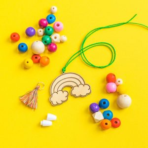 wood rainbow and bead necklace diy kit hazel and ollie pop shop america