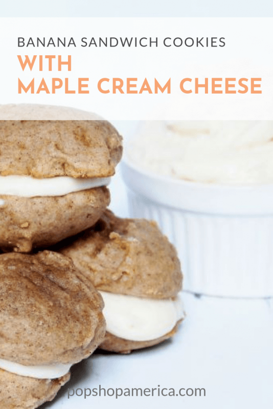 banana sandwich cookies with maple cream cheese