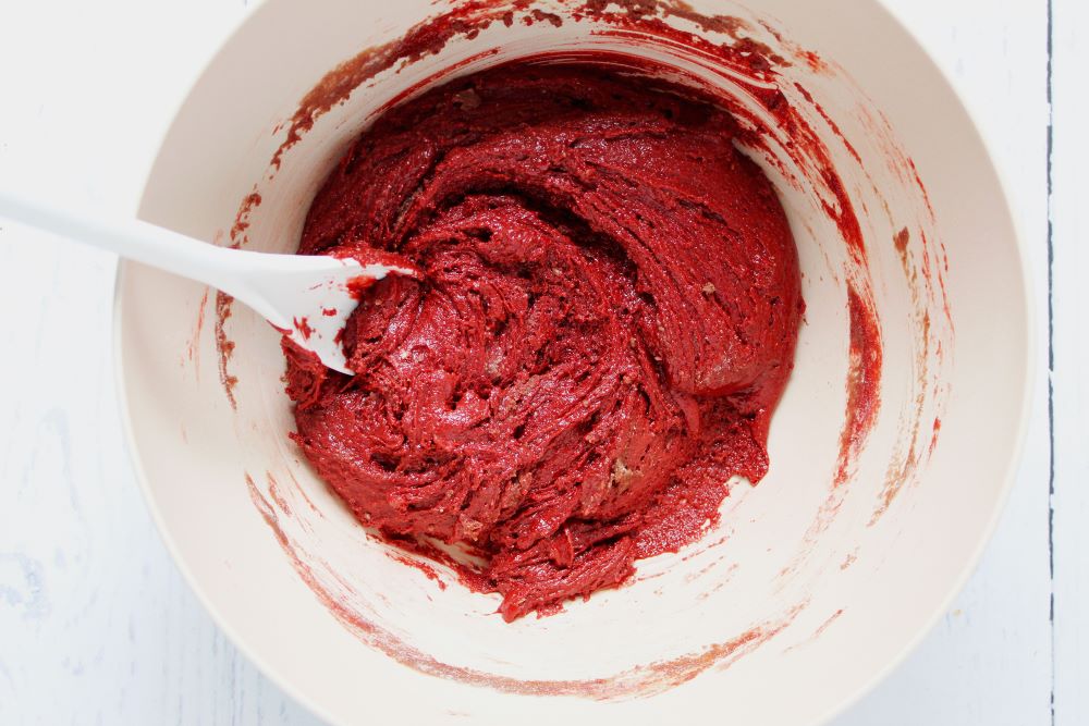 cookie dough for red velvet cherry kiss cookies 1