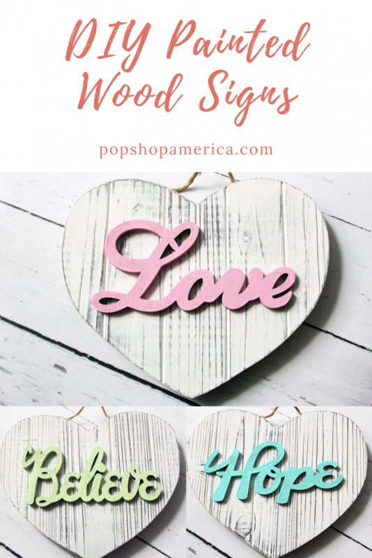 diy love hope dream believe painted wood signs pop shop america