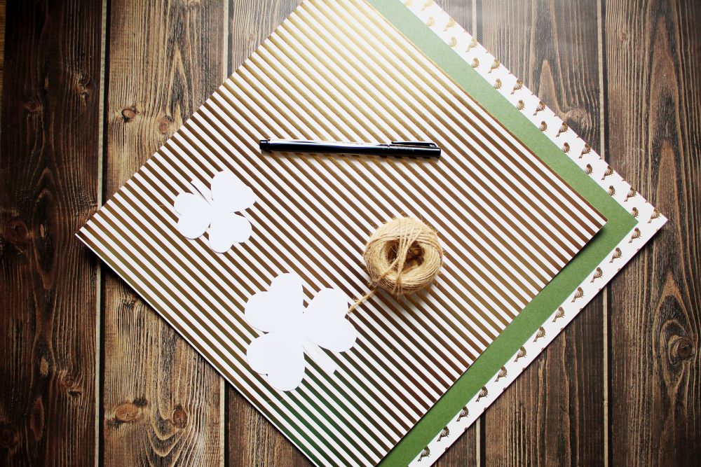 supplies for diy shamrock st patricks day banner garland 1