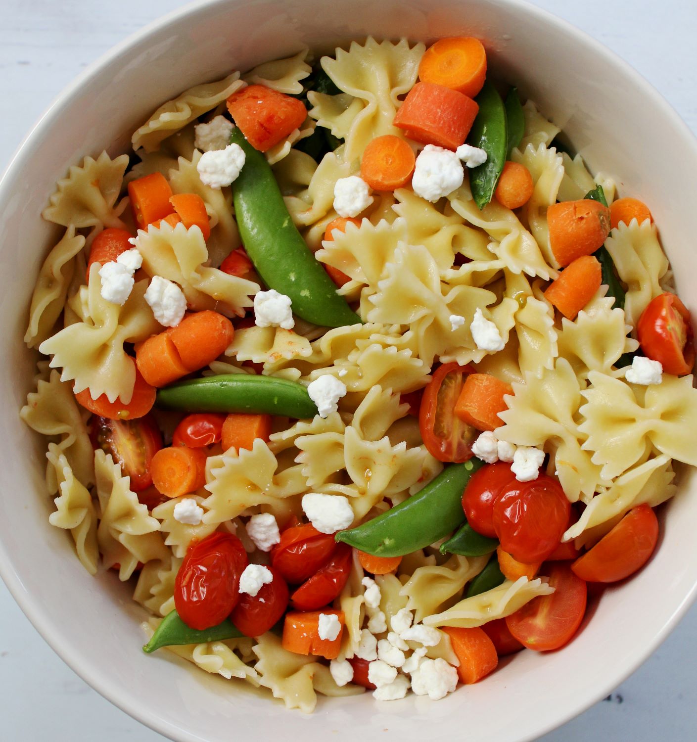 lemon basil pasta salad with goat cheese 1
