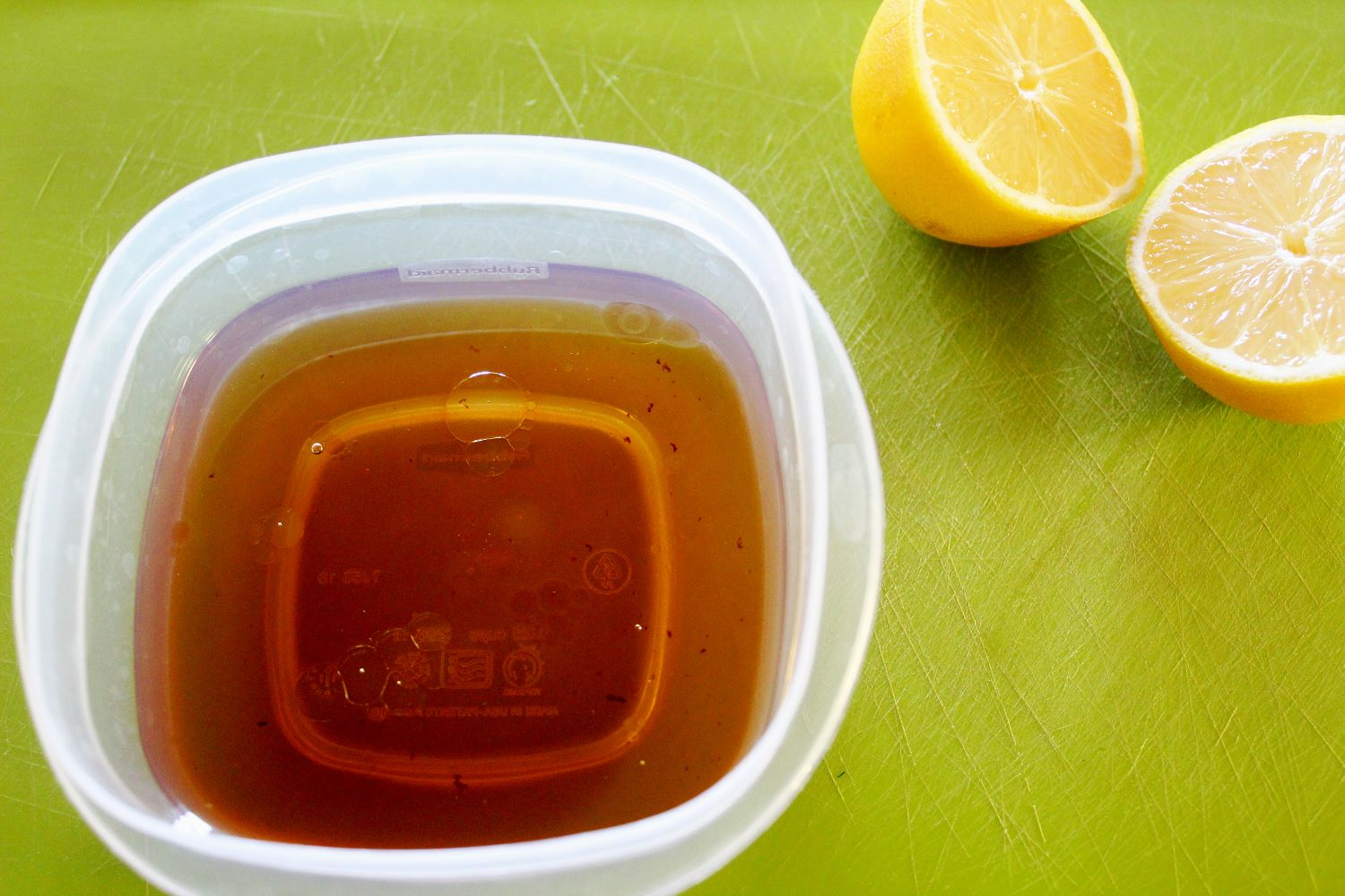 making vinagrette dressing for lemon basil pasta salad 1