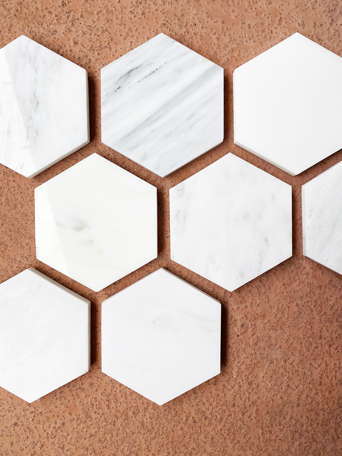 DIY Marble Hexagon Coasters