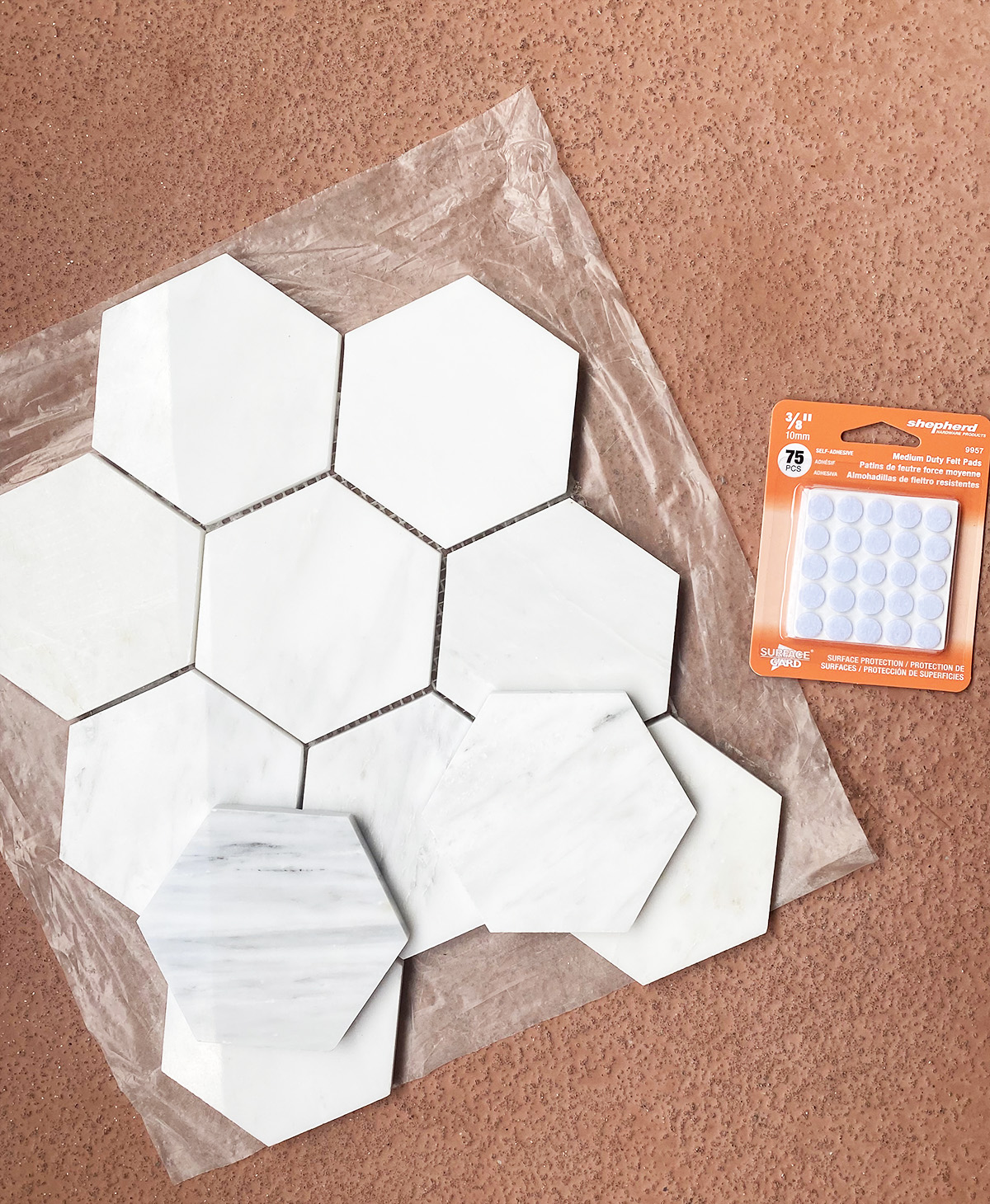 DIY Marble Hexagon Coasters