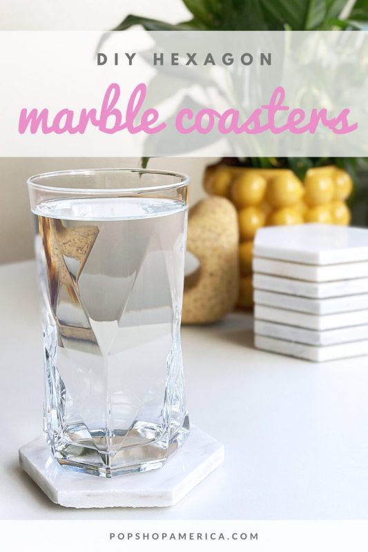 diy hexagon marble coasters