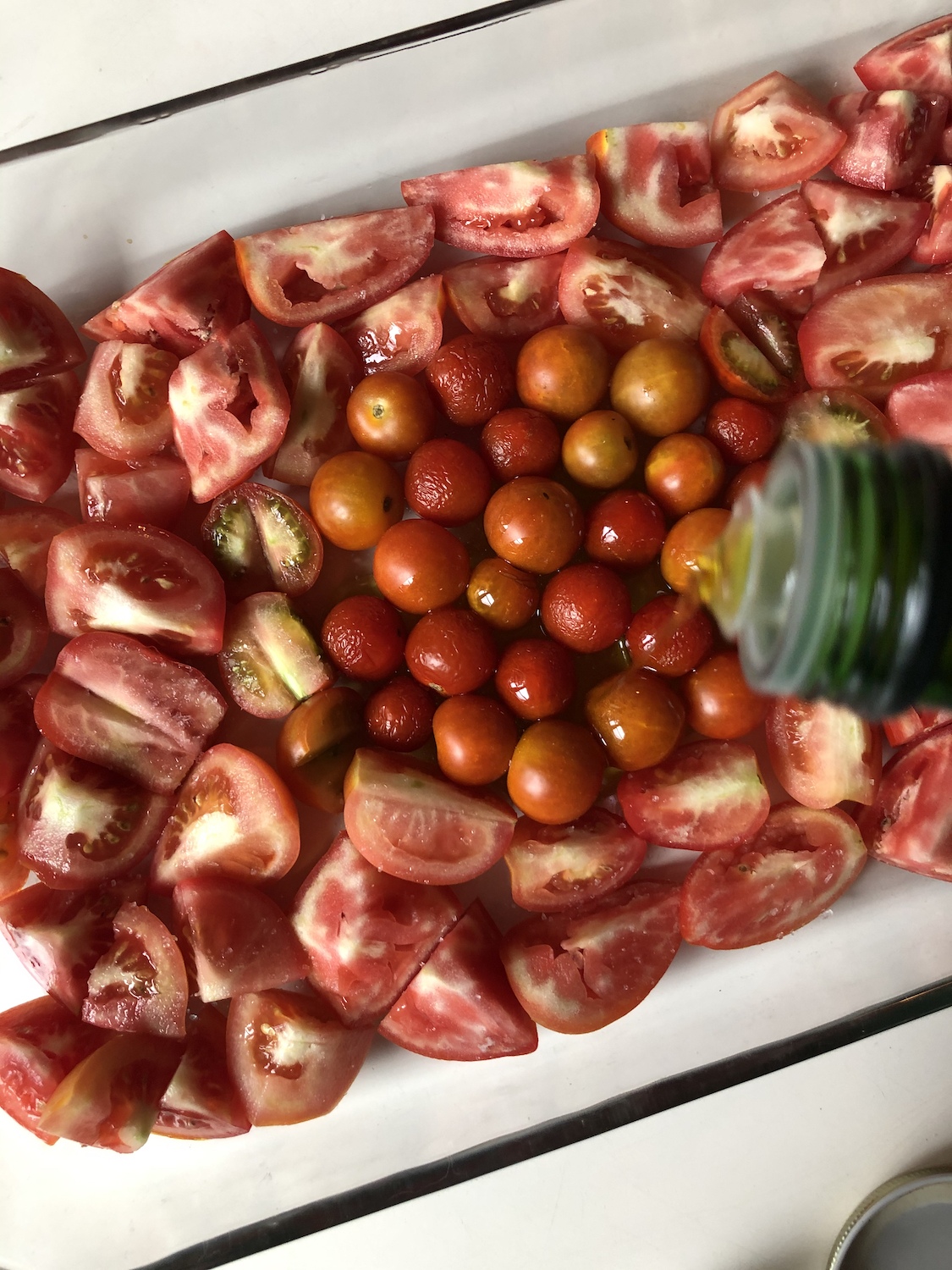 Easy Quick Roast Tomato Sauce Olive Oil Baking Pan