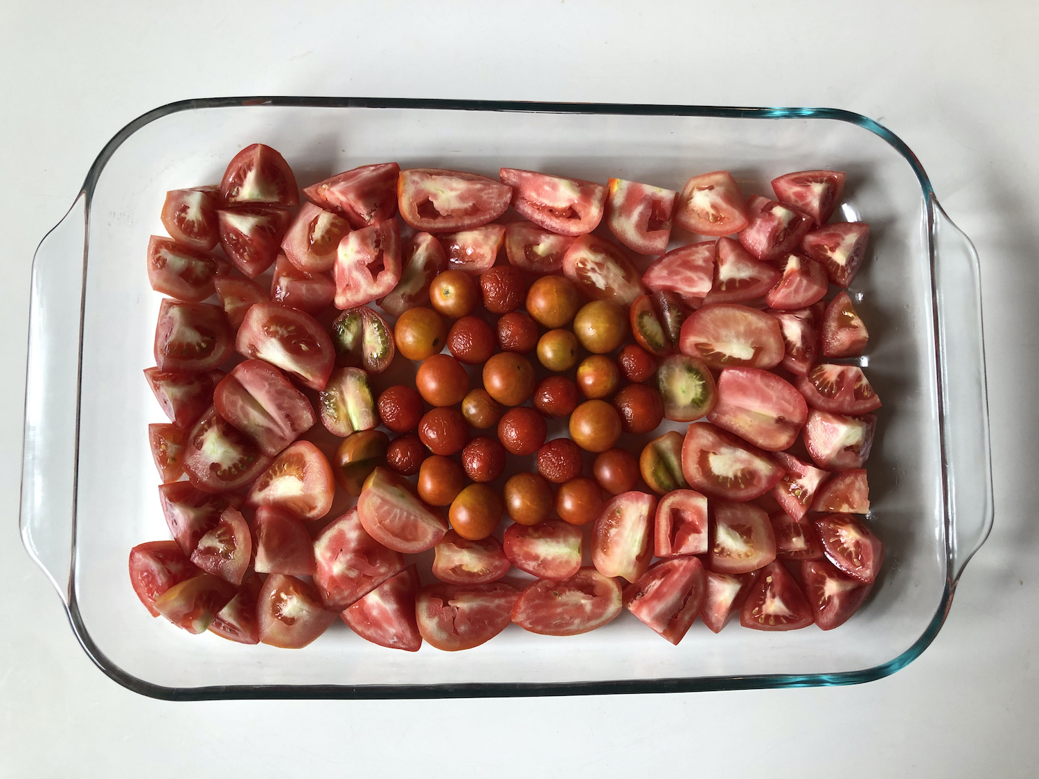 Easy Quick Roasted Tomato Sauce Baking Pan Tomatoes
