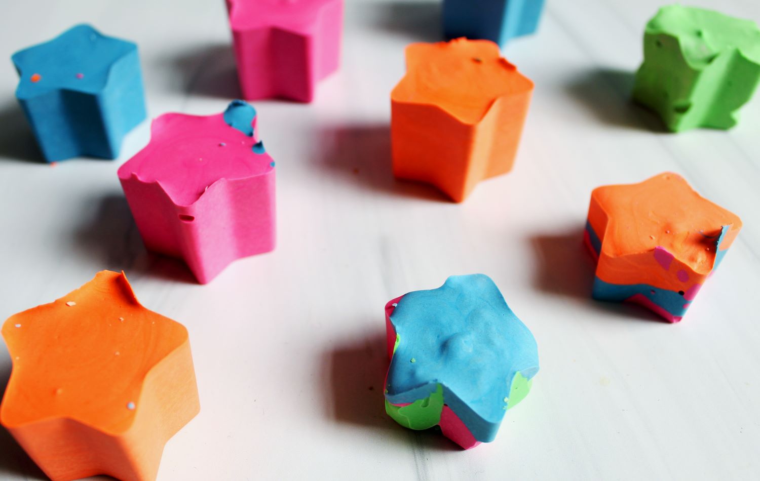 cloesup of star shaped diy sidewalk chalk 1