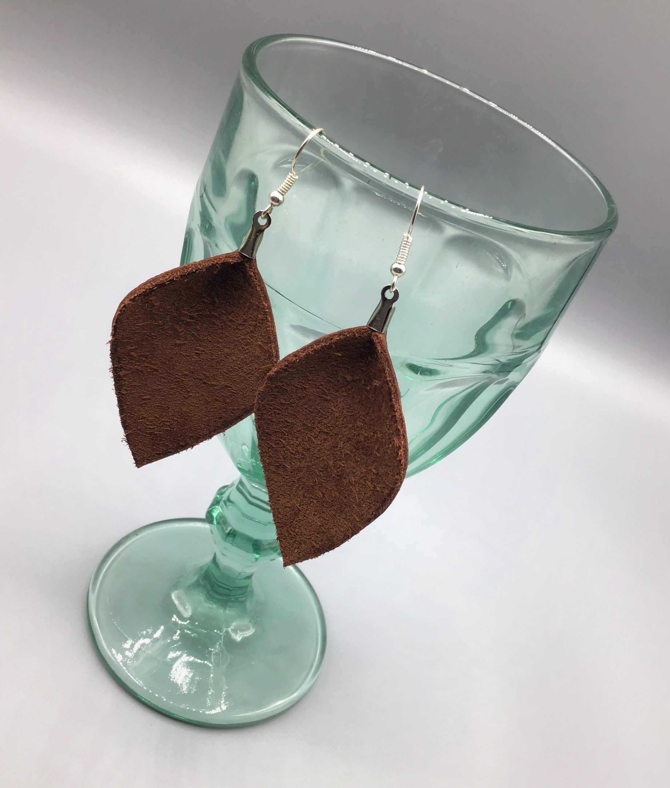 DIY Leather Earrings Leaf Shape Finished