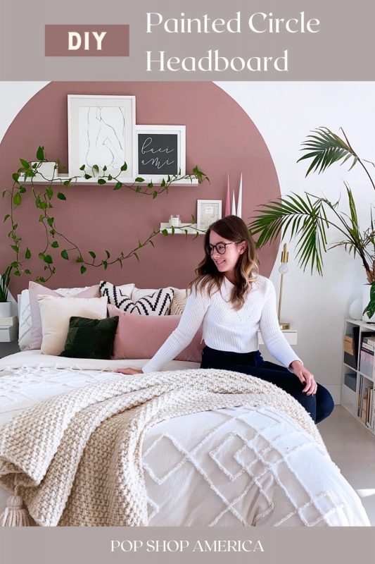 diy painted circle headboard