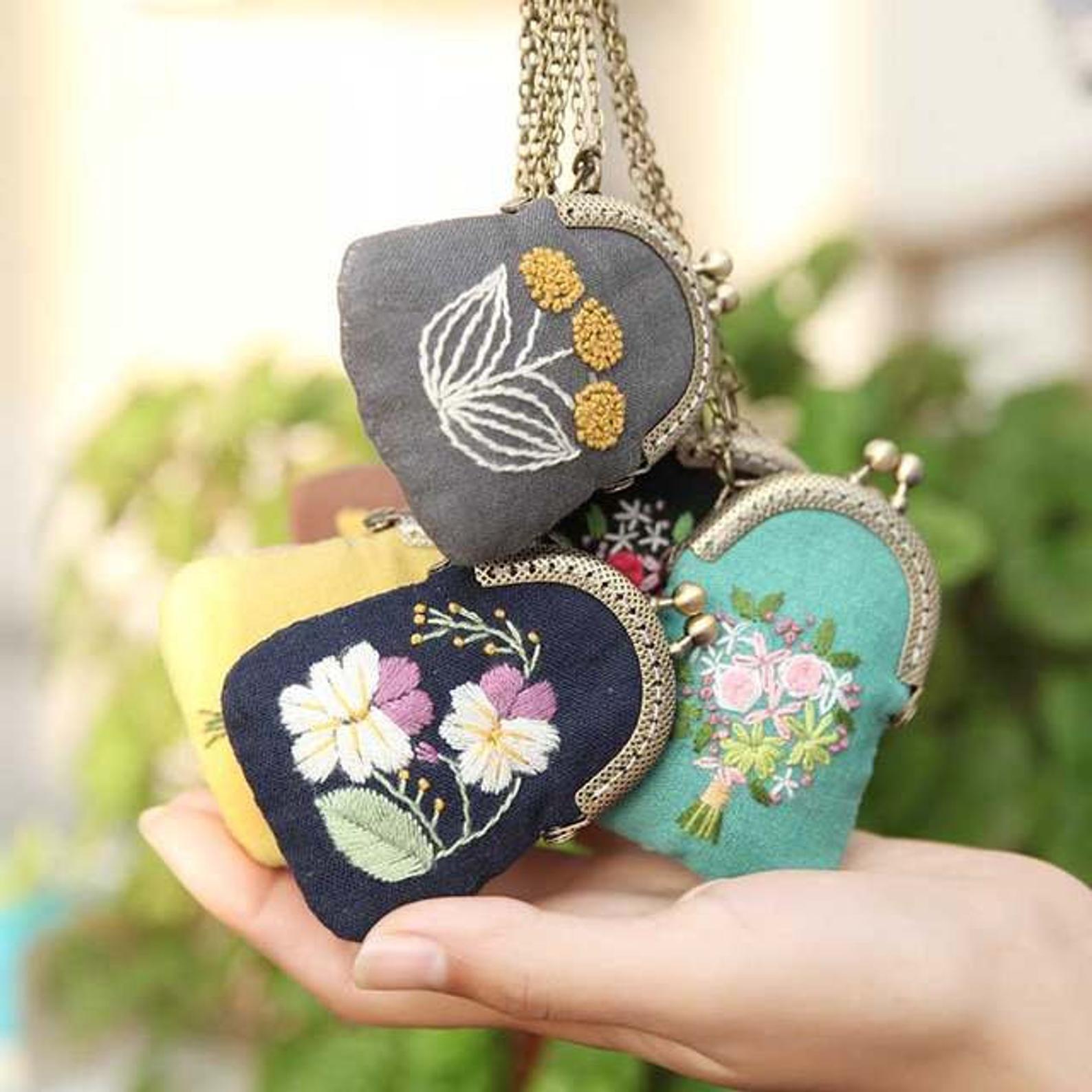 Embroidered Flower Purse DIY kit