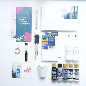 Pour Paint Box black acrylic paint floetrol