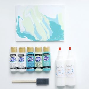 Turquoise Surf Blue Mint acrylic paint pouring colors