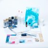 black silver white acrylic paint pouring kit