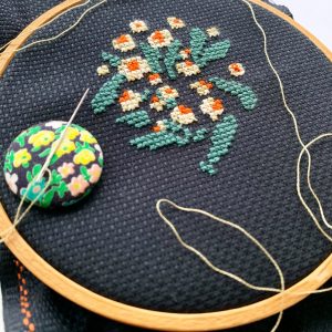 Alternative view of DIY Kit, Midnight Daisy Cross Stitch Kit