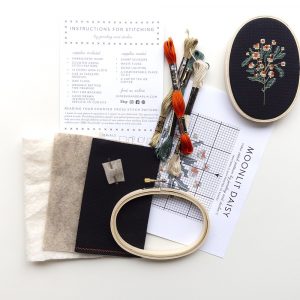 craft-supplies-inside-the-midnight-daisy-cross-stitch-kit