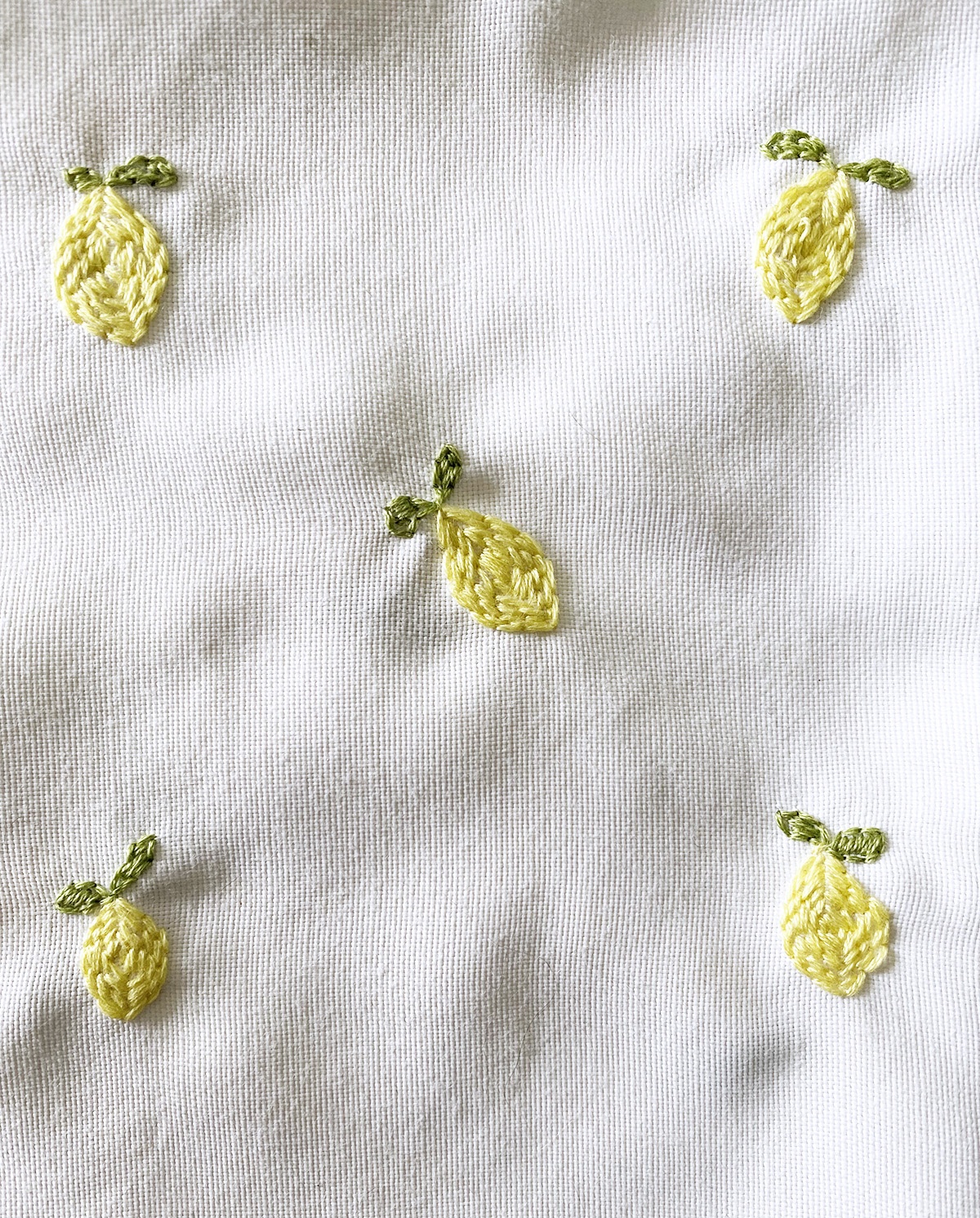 Lemon Embroidered Tote Bag 