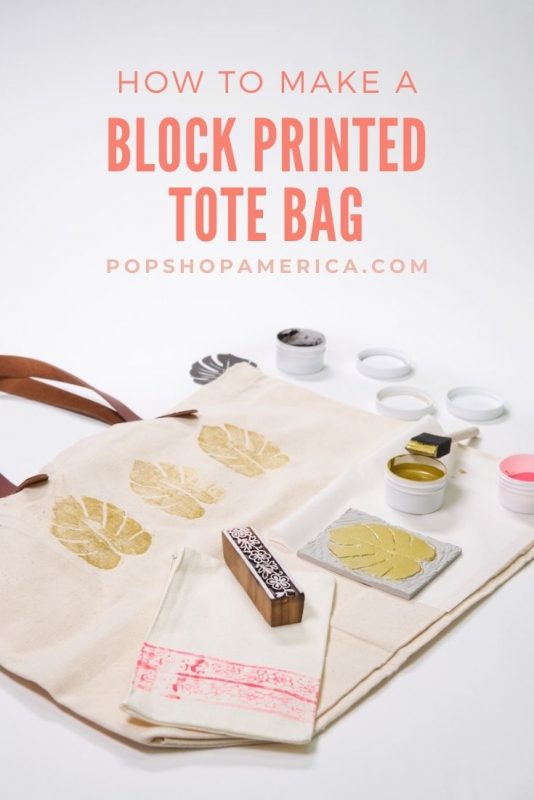 how to make a block printed tote bag tutorial pop shop america
