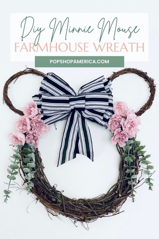 how to make a minnie mouse farmhouse wreath tutorial