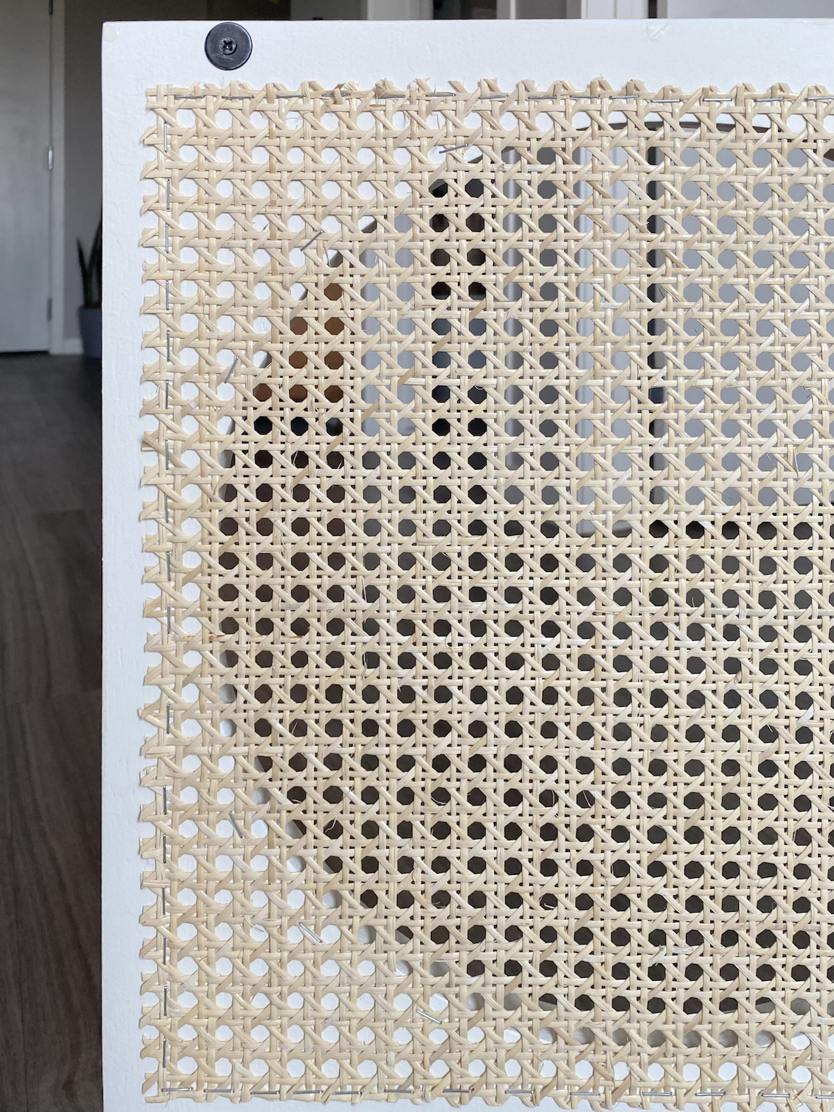 DIY Woven Media Console Makeover