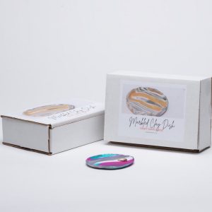 diy pottery kit marbled clay trinket dish packaging