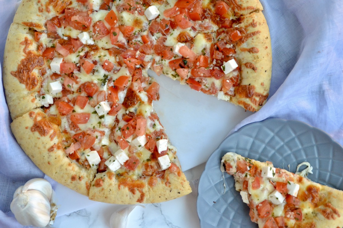 Homemade Tomato Bruschetta Pizza