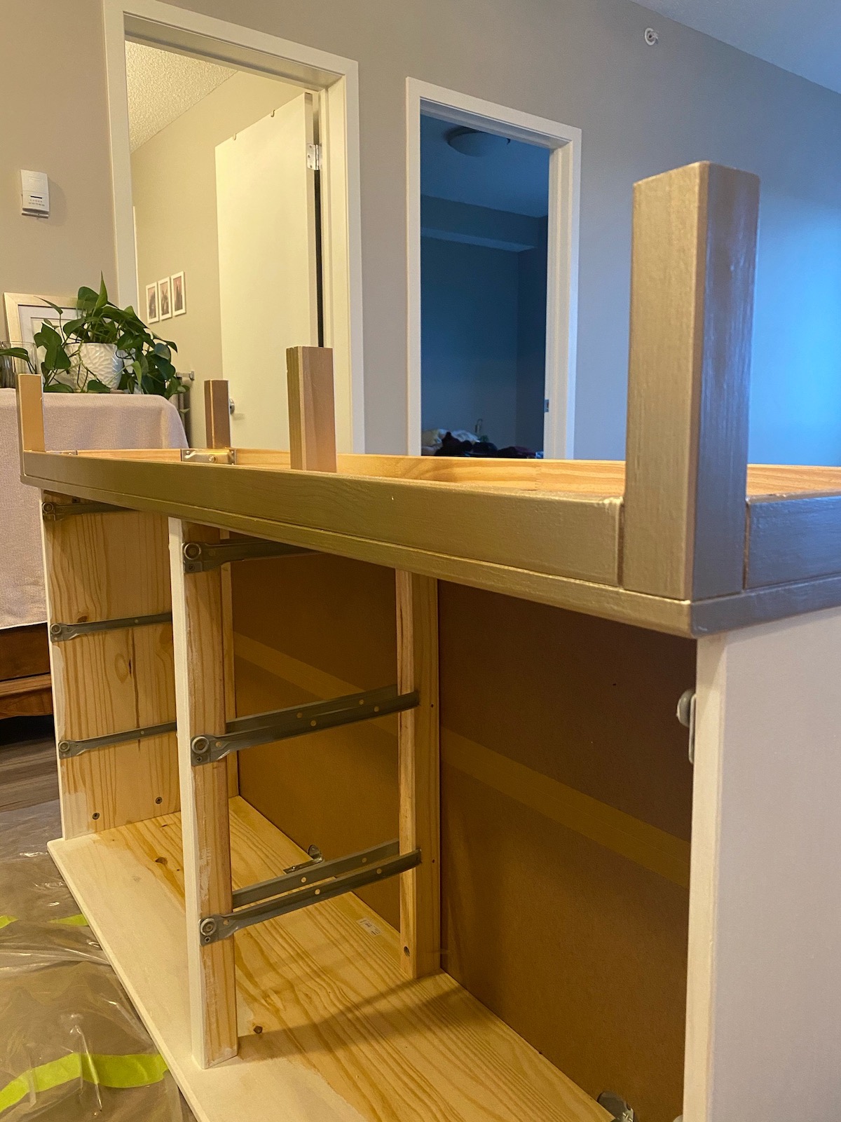 Pink and Gold Ikea Tarva Dresser Hack