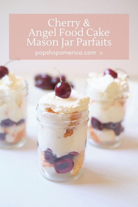 cherry and angel food cake dessert parfaits
