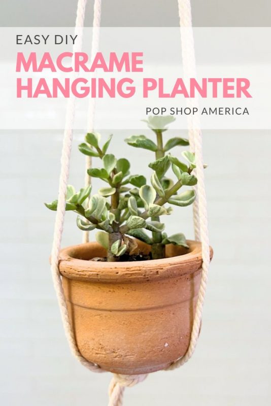 easy diy macrame hanging planter pop shop america