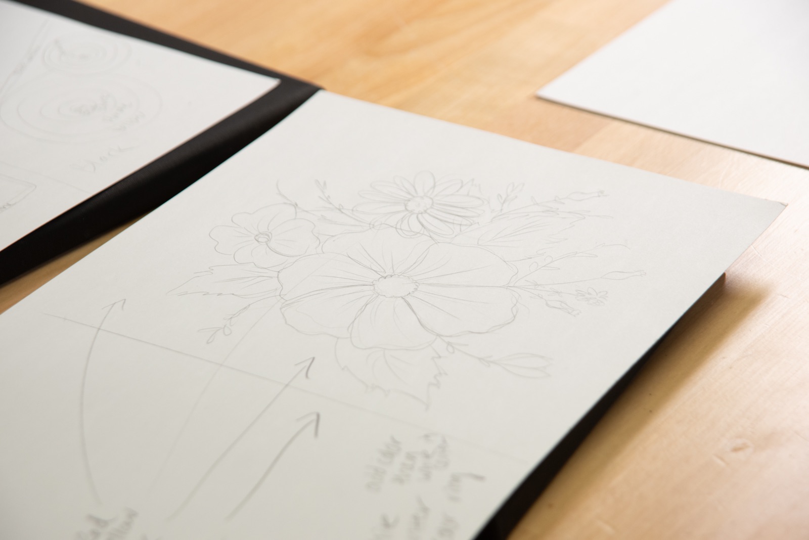 flower bouquet sketch for acrylic painting