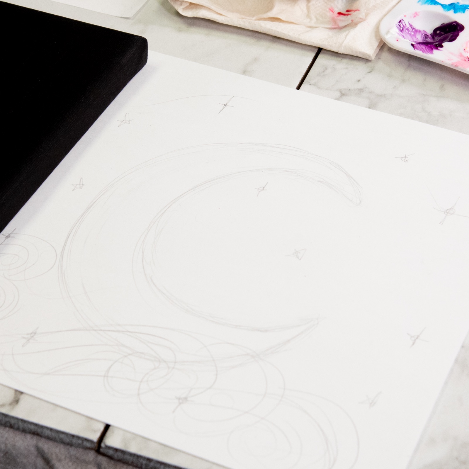 how to sketch a moon painting diy pop shop america