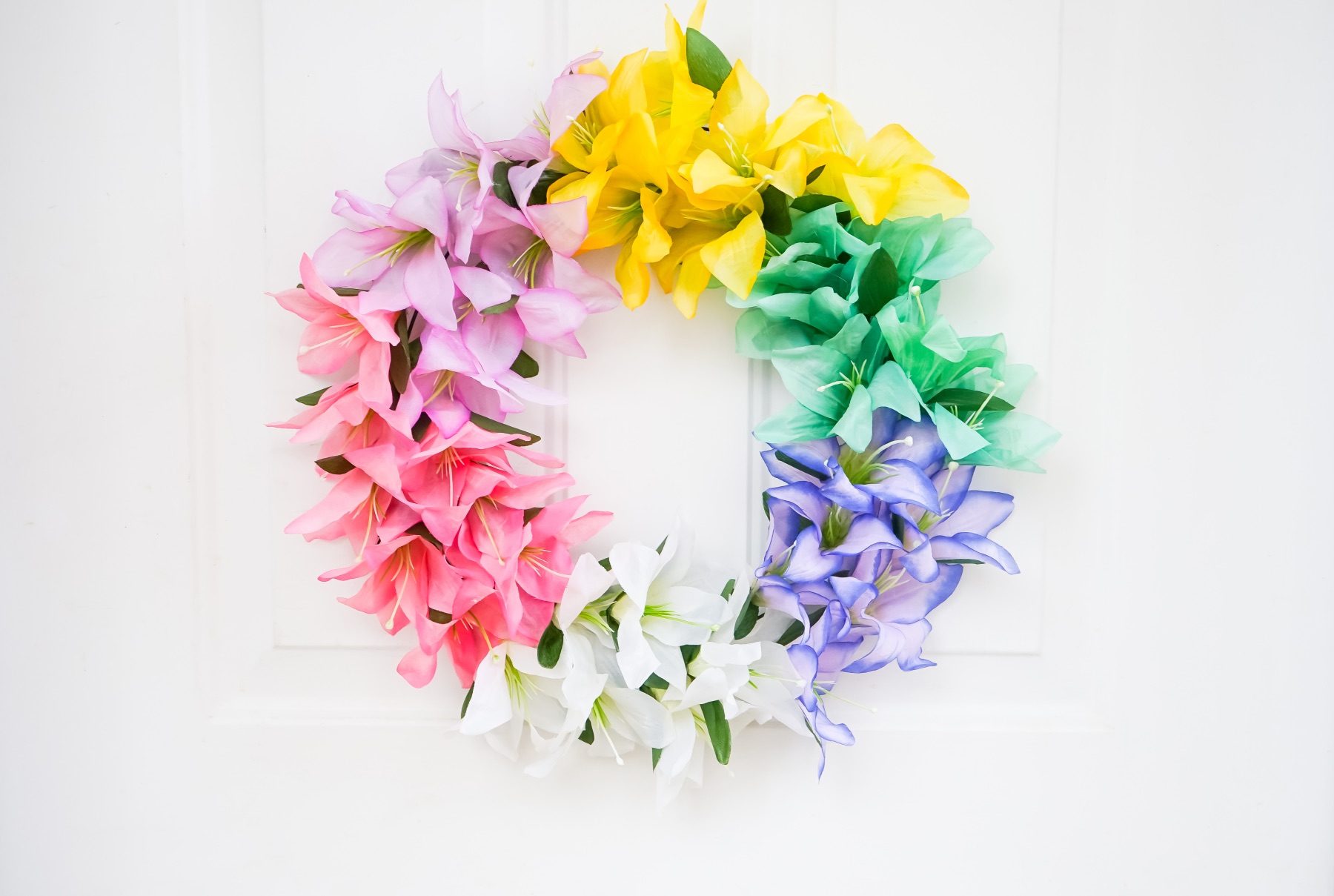 diy pretty flower wreath for spring