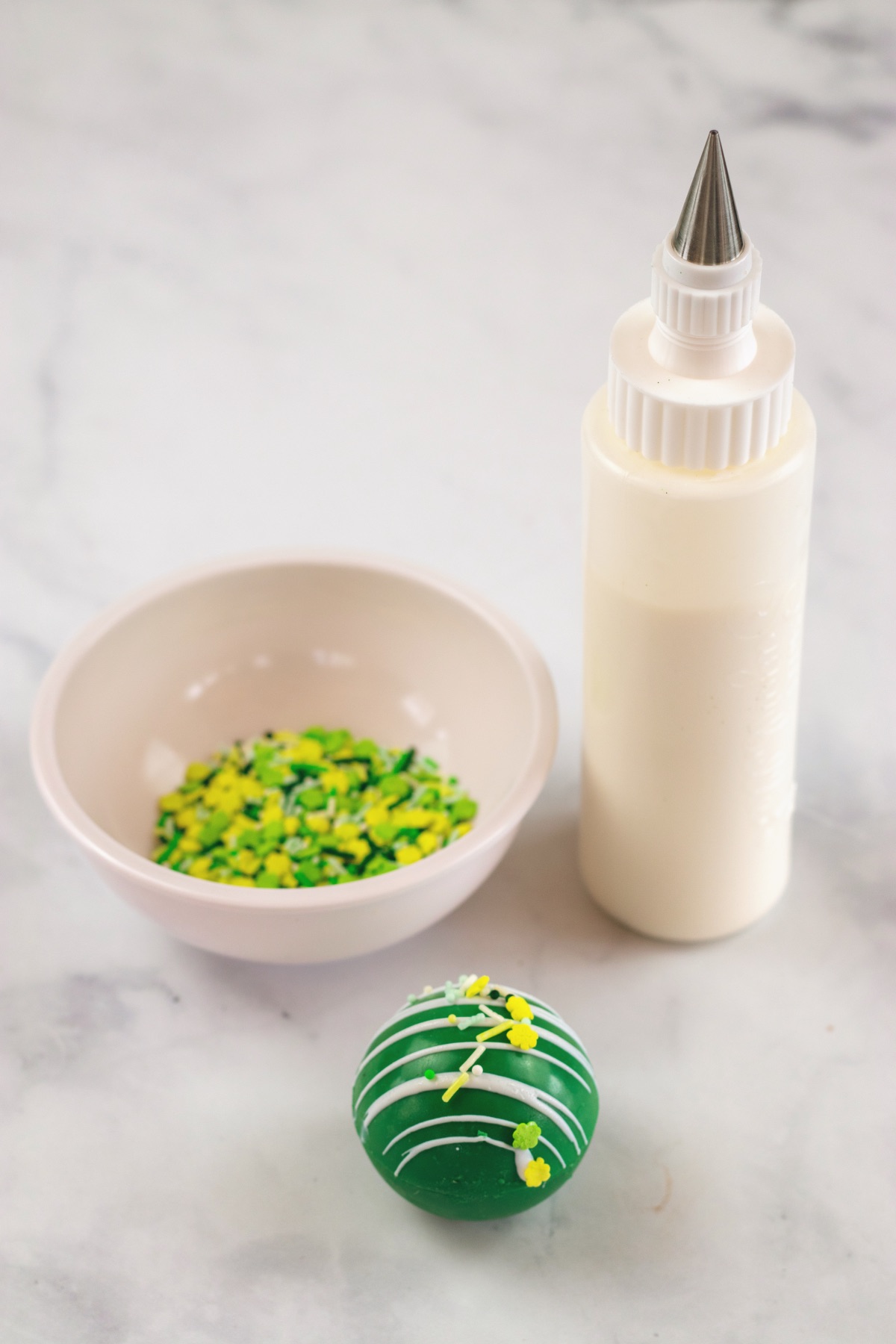 ice and sprinkle the st. patrick's day cocktail bombs