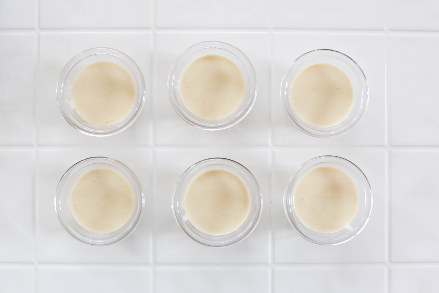 separate the waffle batter into 6 cups