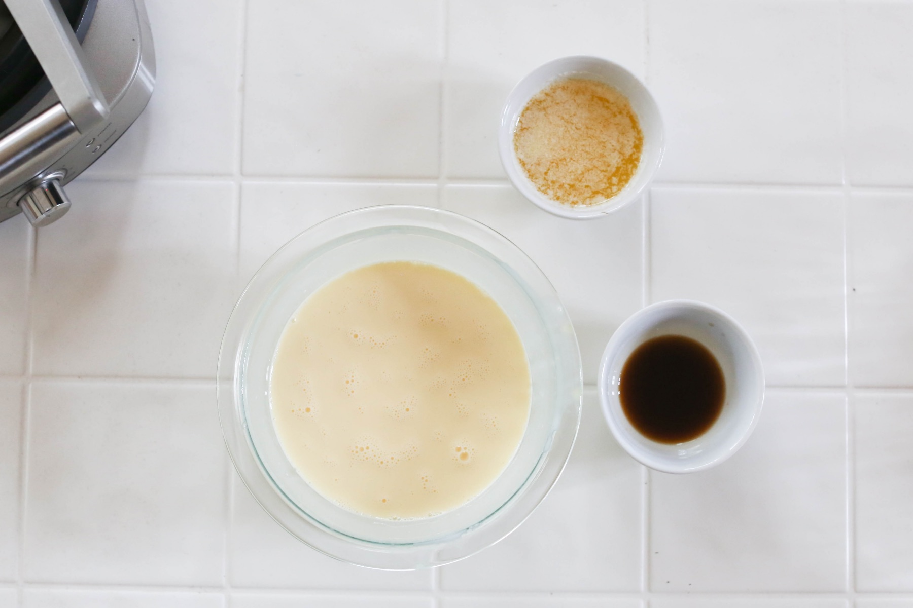 waffle batter ready to add color