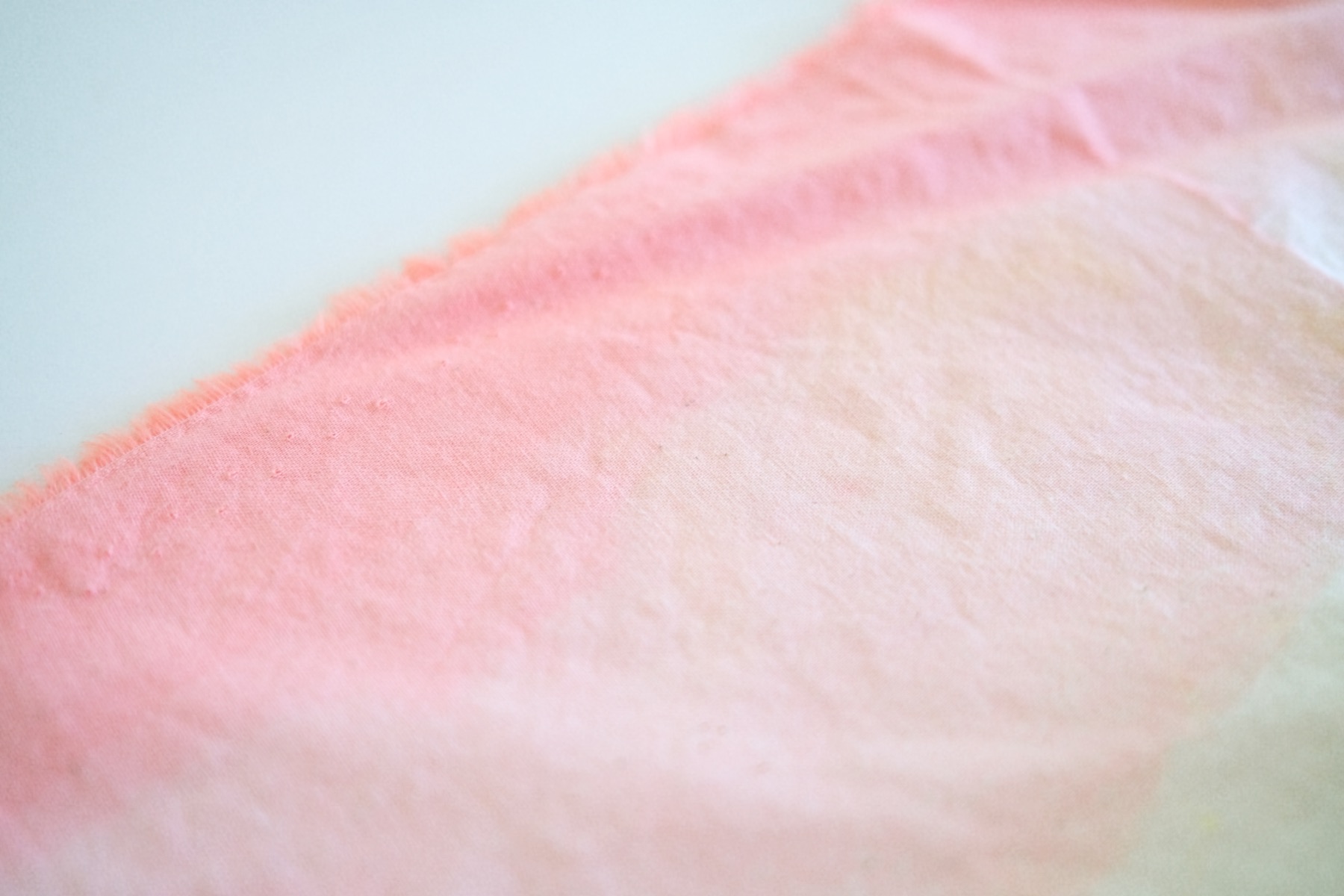 detail of the finished dip dyed place mats