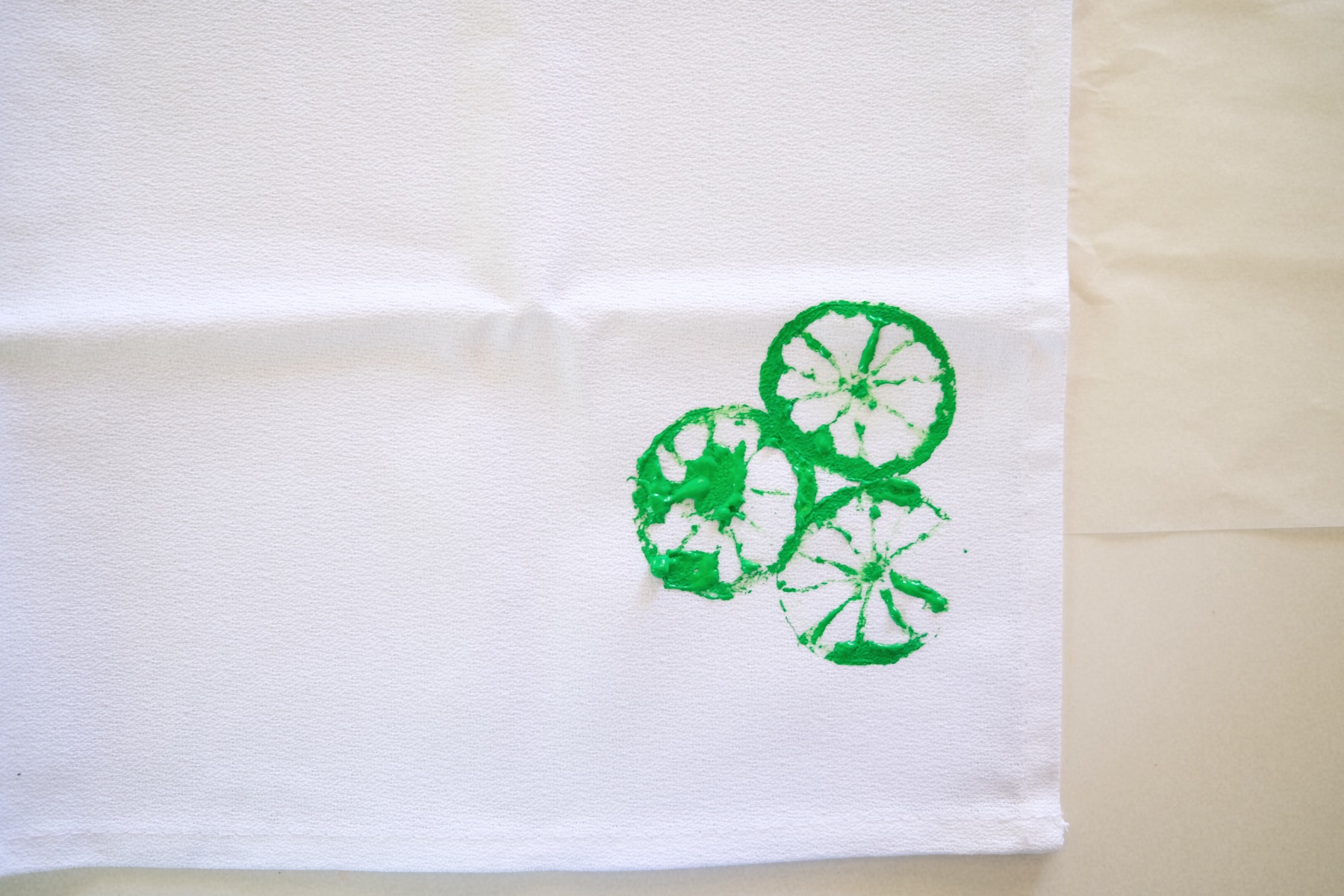 stamp the napkins with your lemon